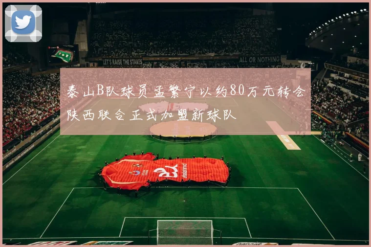 泰山B队球员孟繁宁以约80万元转会陕西联合正式加盟新球队